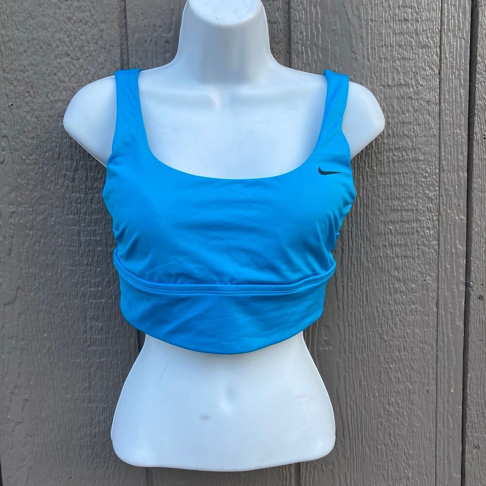 nike midkini scoop blue swim top women’s size medium